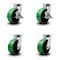 Service Caster 8 Inch Heavy Duty Green Poly on Cast Iron Caster Swivel Locks 2 Brakes, 4PK SCC-KP92S830-PUR-GB-SLB-BSL-2-BSL-2 - alternate 1
